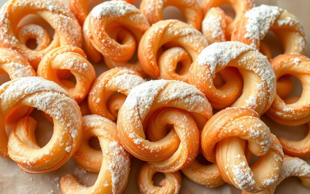 faworki z ciasta francuskiego